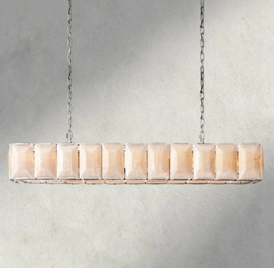 Hartley Alabaster Rectangular Chandelier 42’’ 54’’ 62’’ 74’’ - 74’’ / Nickle - chandelier