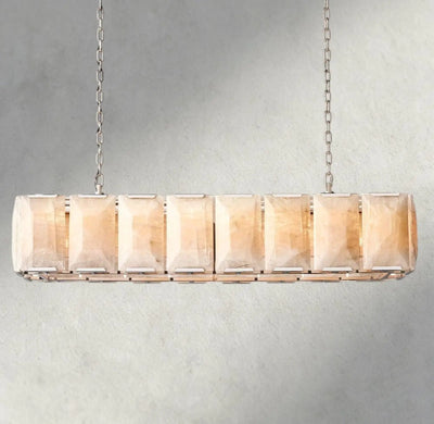 Hartley Alabaster Rectangular Chandelier 42’’ 54’’ 62’’ 74’’ - 54’’ / Nickle - chandelier