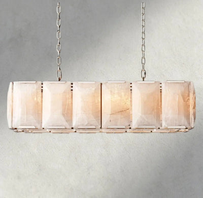 Hartley Alabaster Rectangular Chandelier 42’’ 54’’ 62’’ 74’’ - 42’’ / Nickle - chandelier
