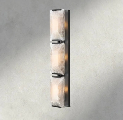 Hartley Alabaster Triple Sconce - Bronze - wall sconce