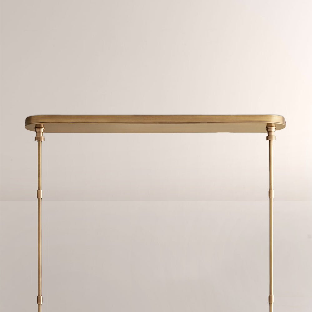 Haven Leather Brass Linear Chandelier - Cyran Lamps
