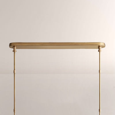 Haven Leather Brass Linear Chandelier - Cyran Lamps