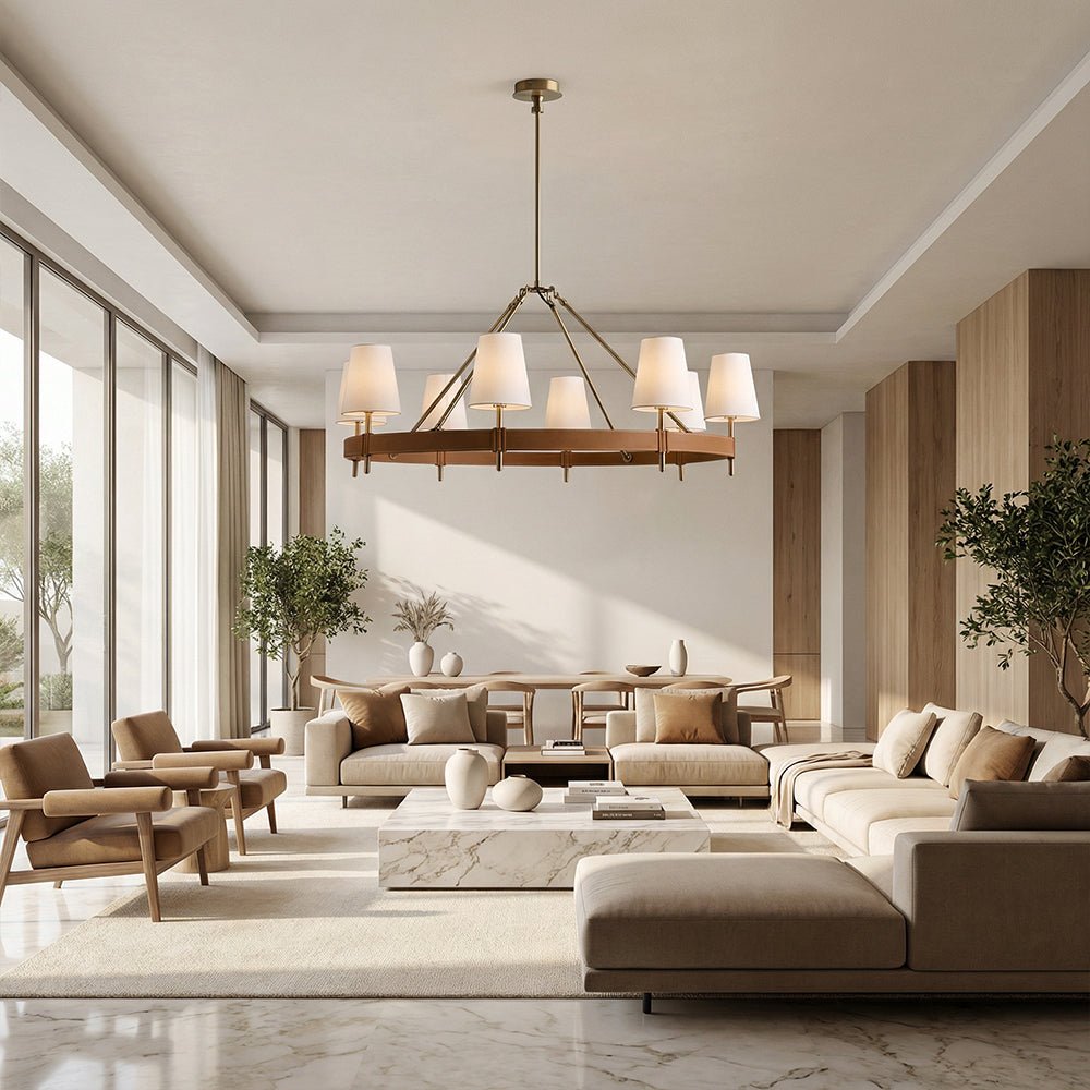 Haven Round Brass Chandelier - Cyran Lamps