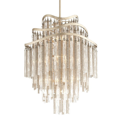 Huge Post - modern Hollow Glass Tube Tassel Chandelier for Living Room/Foyer/Villa/Stairs - cyranlamps