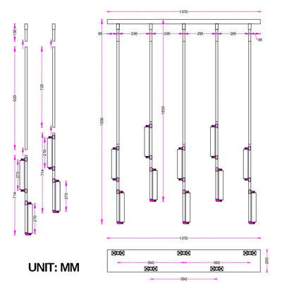 Audaben Alabaster Linear Chandelier 54"