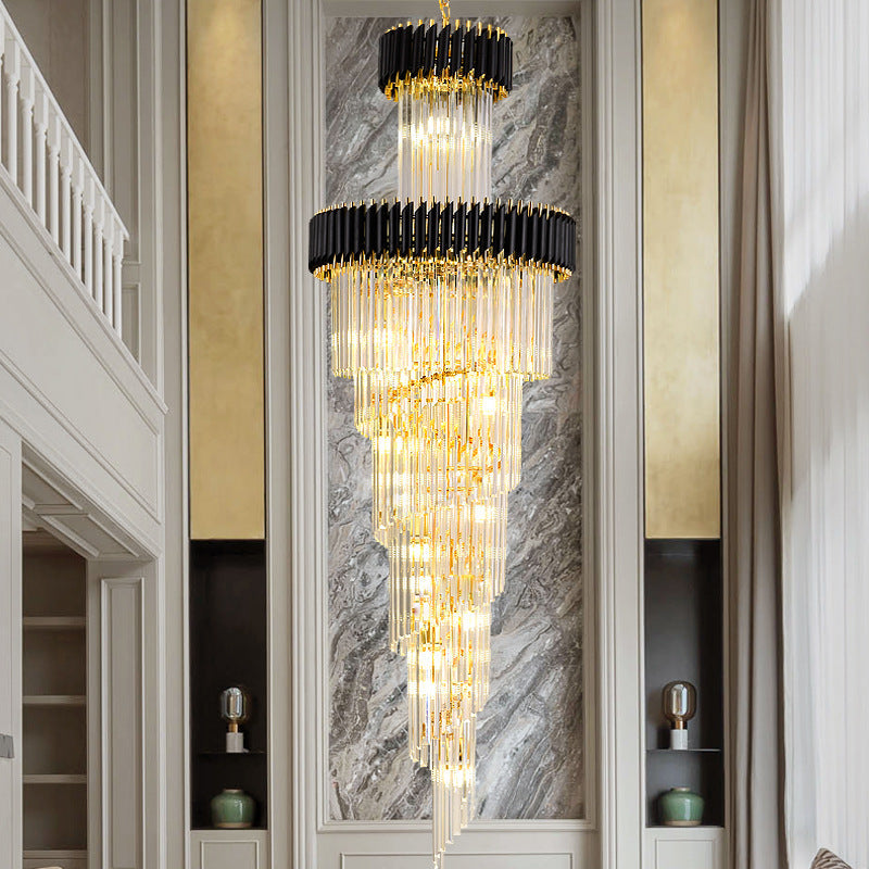 Spiral Crystal Chandelier For Foyer/ Staircase