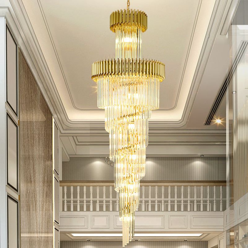 Spiral Crystal Chandelier For Foyer/ Staircase