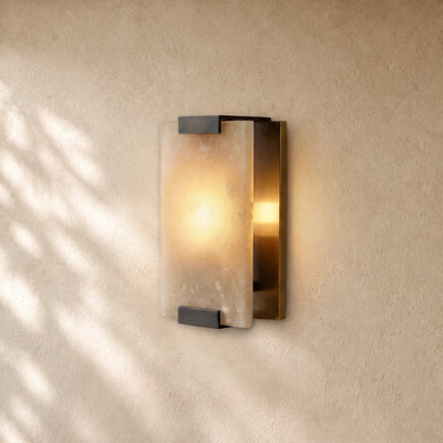 Hand-Carver Alabaster  Wall Sconce