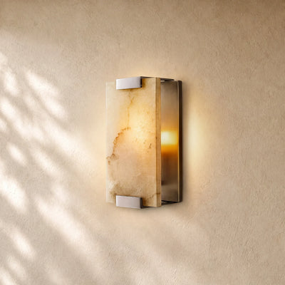 Hand-Carver Alabaster  Wall Sconce