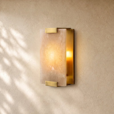 Hand-Carver Alabaster  Wall Sconce