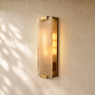 Hand-Carver Alabaster  Wall Sconce