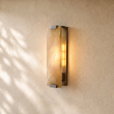Hand-Carver Alabaster  Wall Sconce