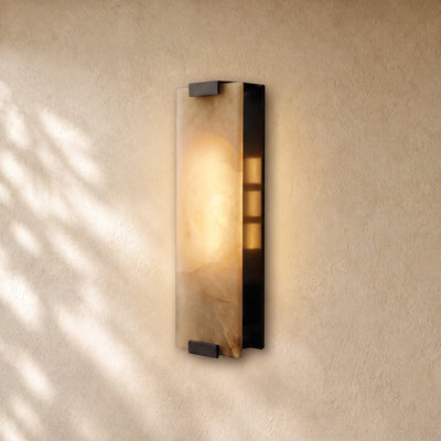 Hand-Carver Alabaster  Wall Sconce