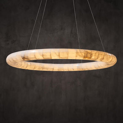 Keren Calcite Curve Ring Chandelier - Cyran Lamps
