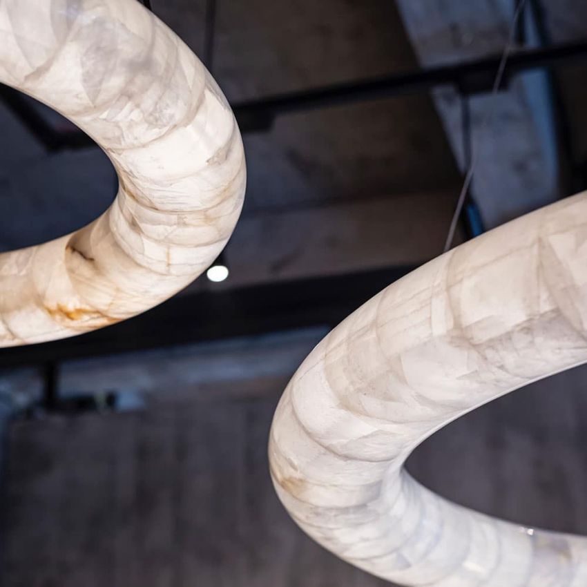 Keren Calcite Curve Ring Chandelier - Cyran Lamps