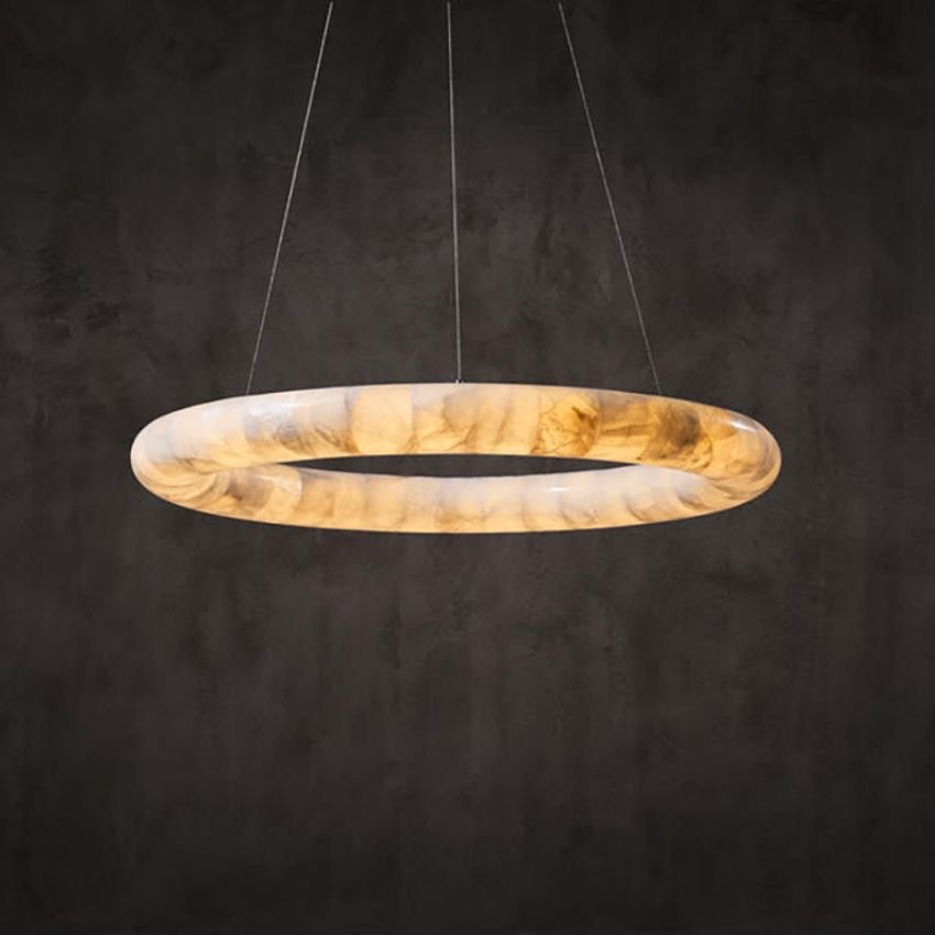 Keren Calcite Curve Ring Chandelier - Cyran Lamps