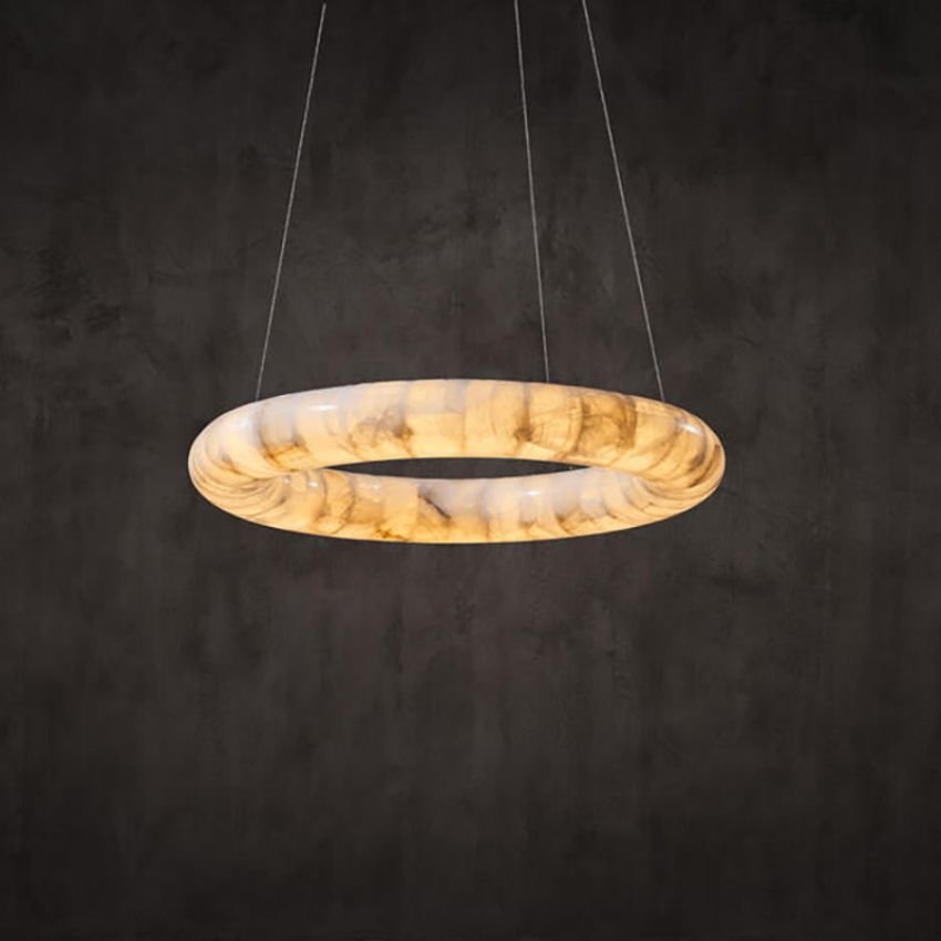 Keren Calcite Curve Ring Chandelier - Cyran Lamps