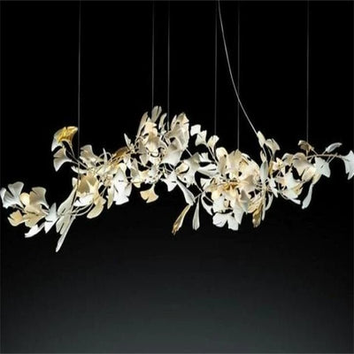 Keyah Porcelain Ginkgo Ceramics Chandelier, Modern Luxury Lights - cyranlamps