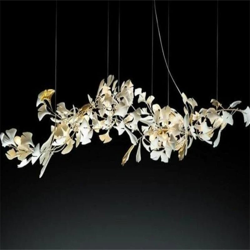 Keyah Porcelain Ginkgo Ceramics Chandelier, Modern Luxury Lights - cyranlamps