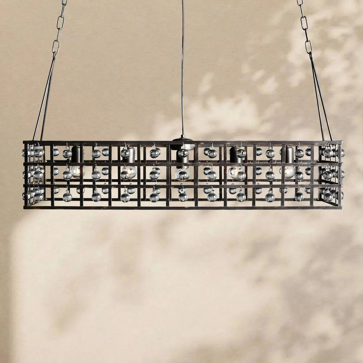 La Cage Rectangular Chandelier - cyranlamps