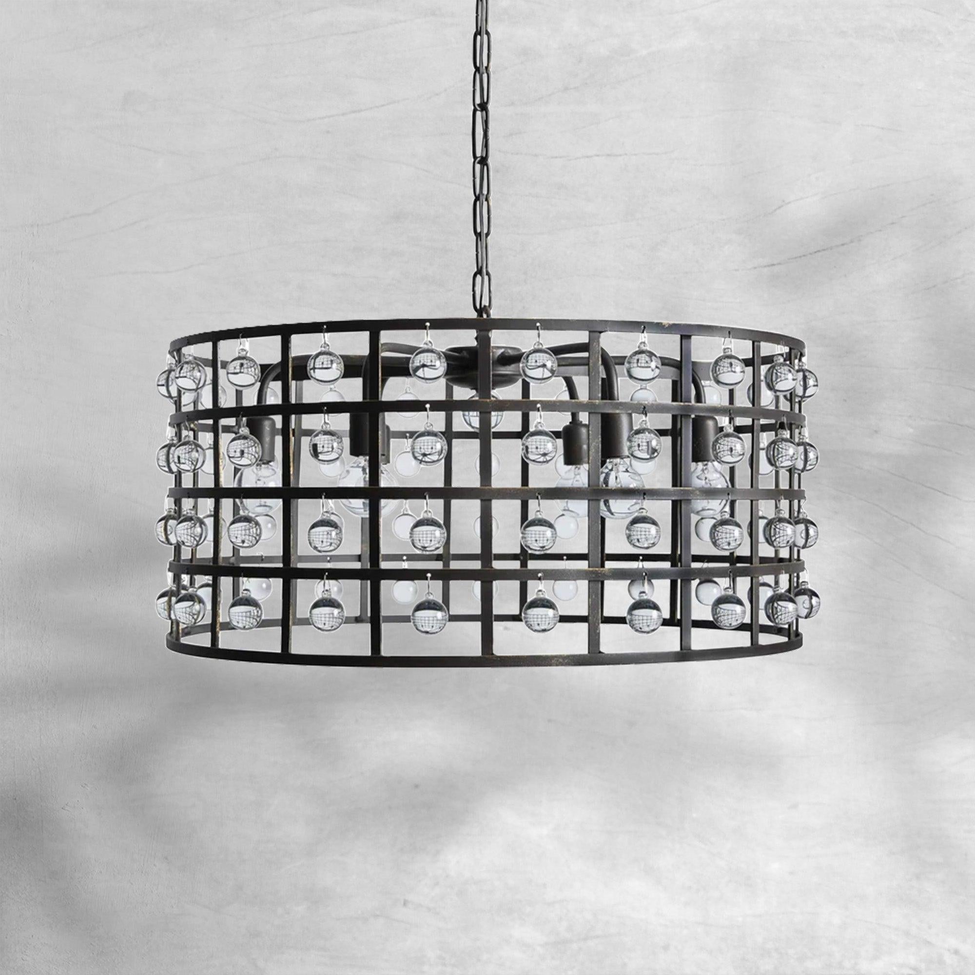 La Cage Round Chandelier 6/8/12 Light - cyranlamps