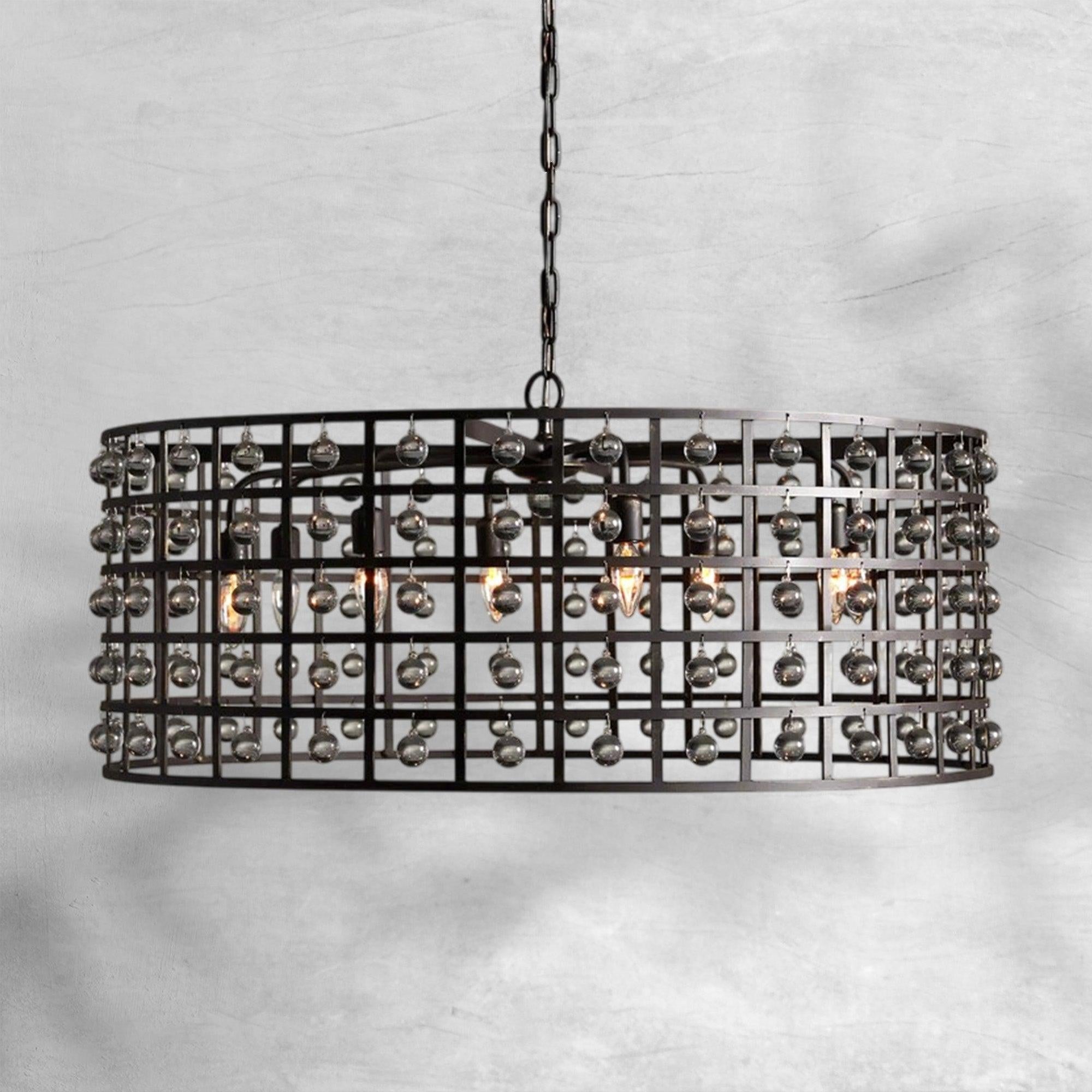 La Cage Round Chandelier 6/8/12 Light - cyranlamps