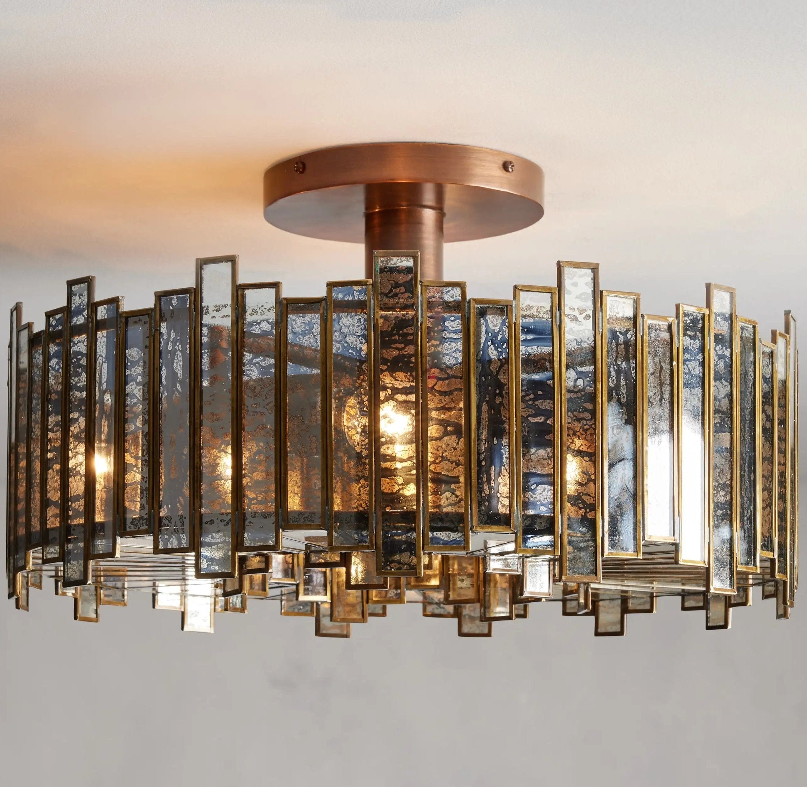 Roselle Glass Ceiling Light 20''