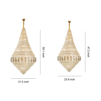 Large Gold Chandelier Luxury Art Glass - Cyran Lamps