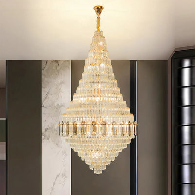 Large Gold Chandelier Luxury Art Glass - Cyran Lamps