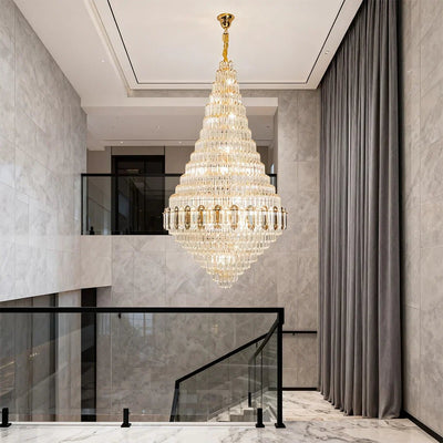 Large Gold Chandelier Luxury Art Glass - Cyran Lamps