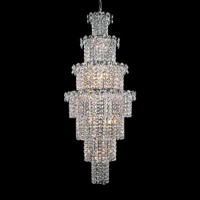 Large Multi - pieces Crystal Chandelier Stylish Ceiling Light Fixture For Foyer Living Room Staircase - cyranlamps