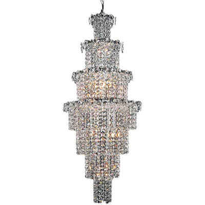 Large Multi - pieces Crystal Chandelier Stylish Ceiling Light Fixture For Foyer Living Room Staircase - cyranlamps