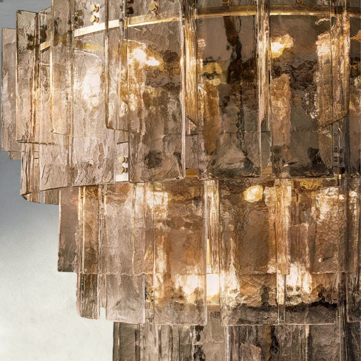 Lattlcy Smoke Glass Tiered Round Chandelier 36", 47" - cyranlighting