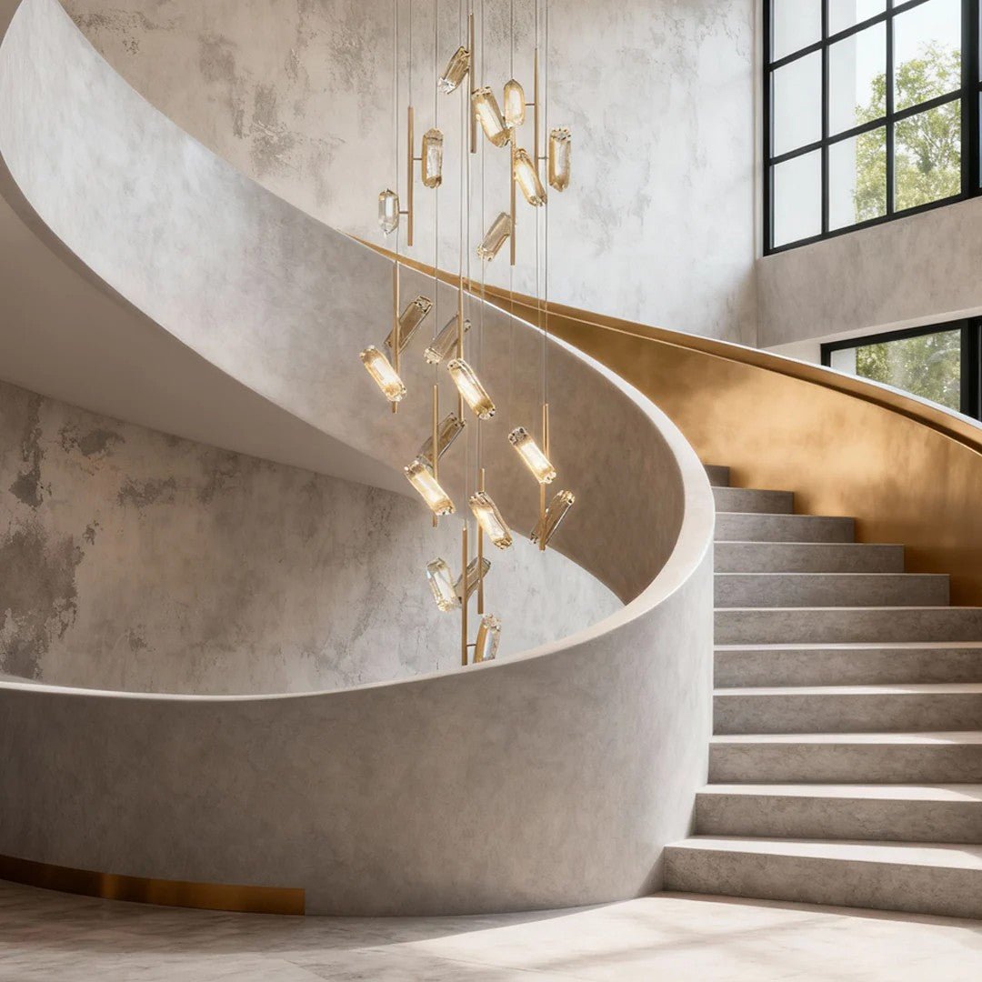 LED Staircase Chandelier Luxury Acrylic Ceiling Light - Cyran Lamps