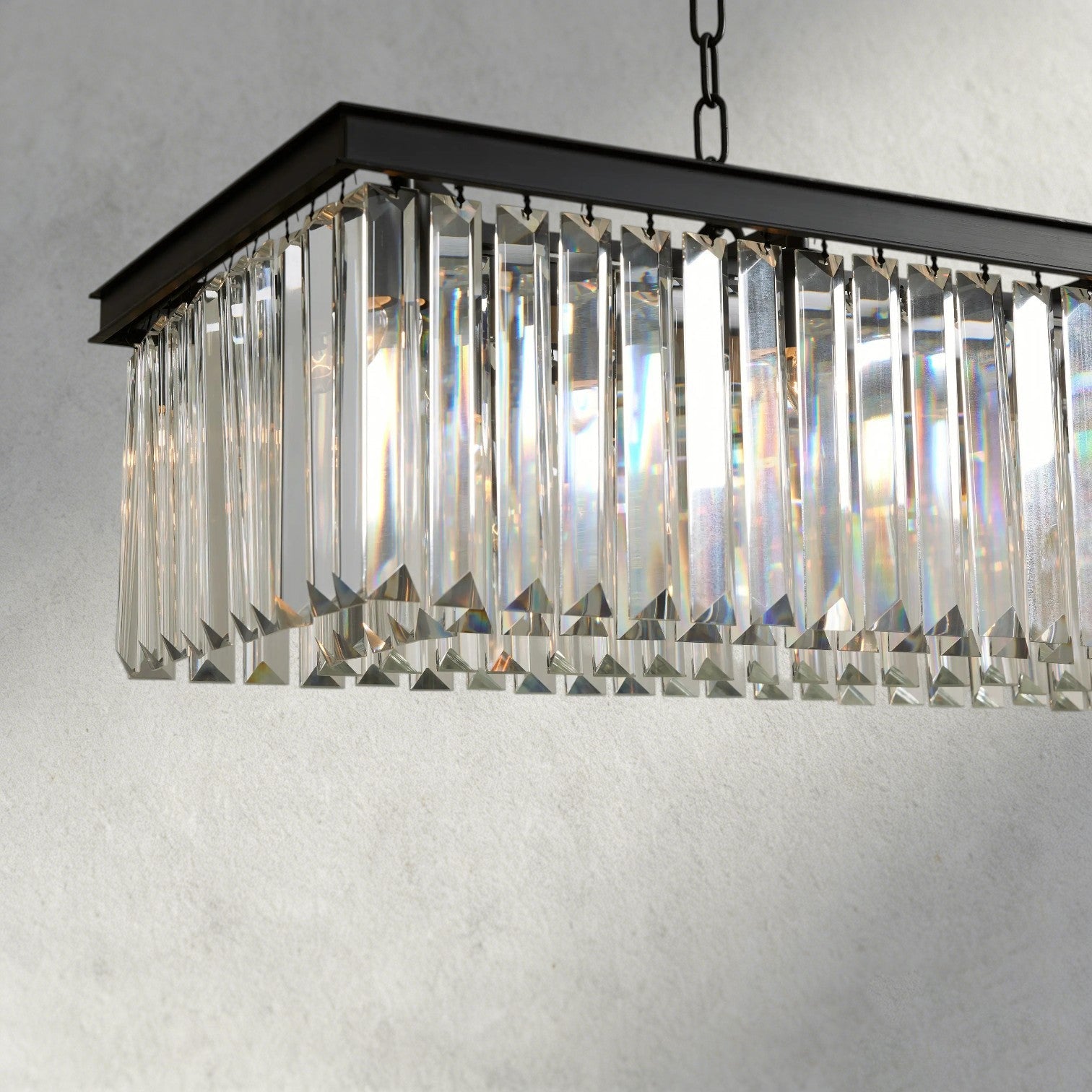 Leyland Rectangular Chandelier 60", 71.5" - Cyran Lamps