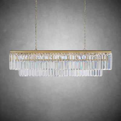 Leyland Tiered Rectangular Chandelier - cyranlamps