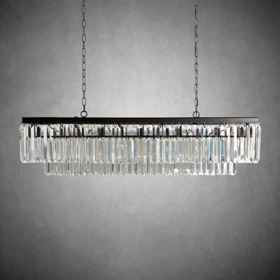 Leyland Tiered Rectangular Chandelier - cyranlamps