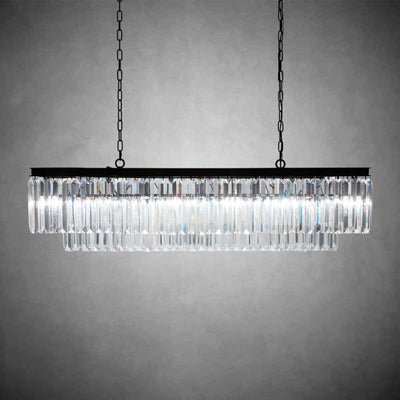 Leyland Tiered Rectangular Chandelier - cyranlamps