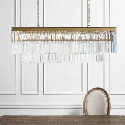 Leyland Tiered Rectangular Chandelier - cyranlamps