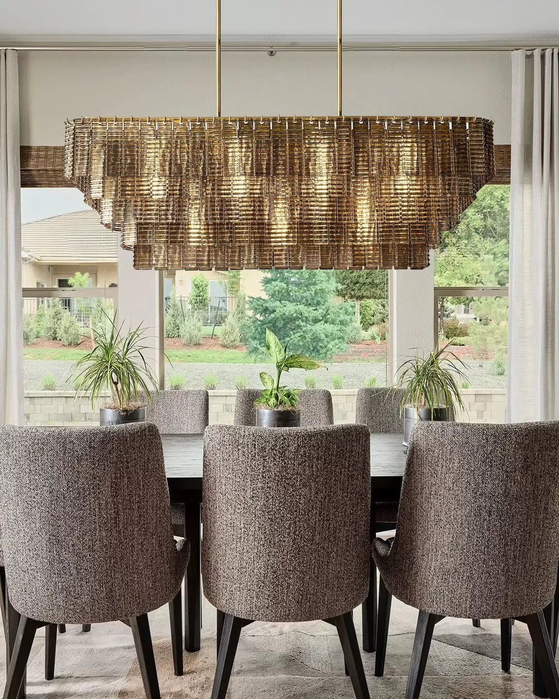 Lirene Smoke Glass Linear Chandelier - cyranlighting