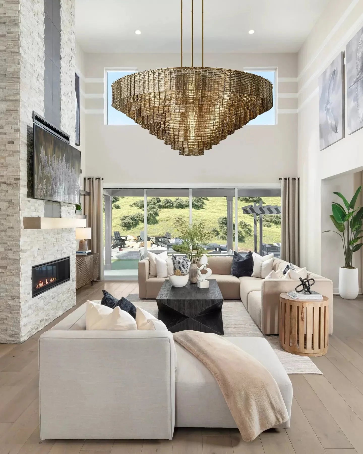 Lirene Smoke Glass Round Chandelier - cyranlamps