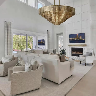Lirene Smoke Glass Round Chandelier - cyranlamps
