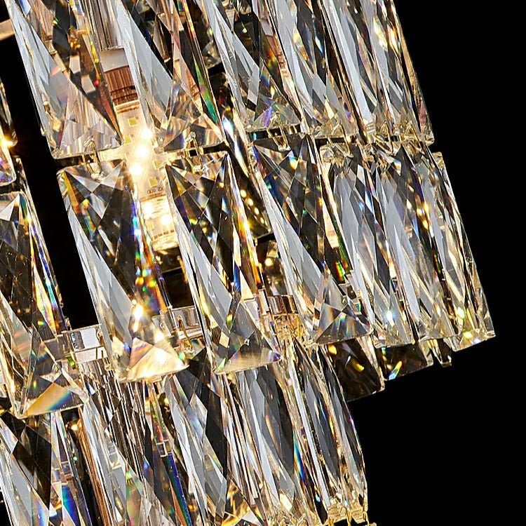 Long Crystal Staircase Chandelier Large Foyer Living Room Entryway Ceiling Light Fixture - cyranlamps