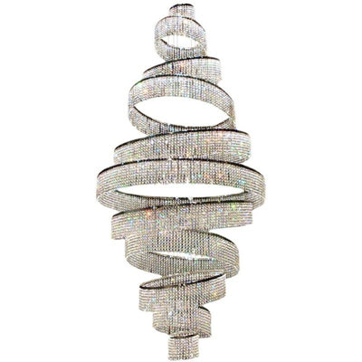Long Crystal Tassel Rings Chandelier Extra Large Living Room Staircase High Ceiling Lighting Fixture - cyranlamps