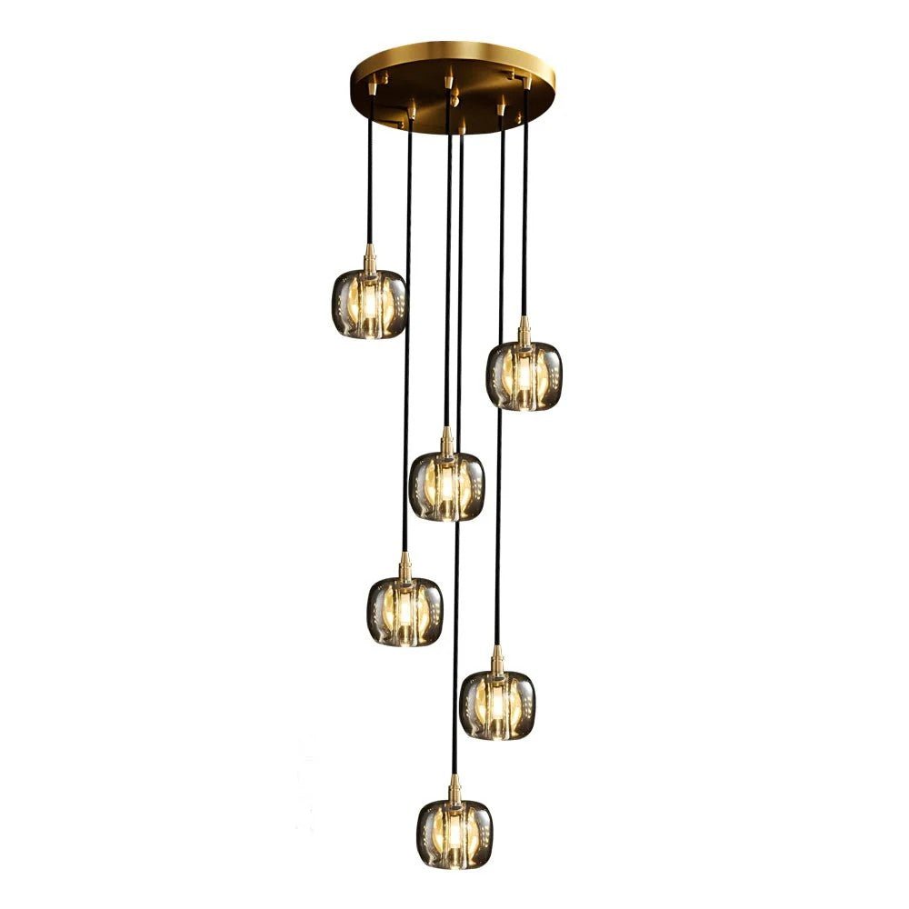 Long Spiral Cubes Crystal Chandelier for Staircase - Cyran Lamps