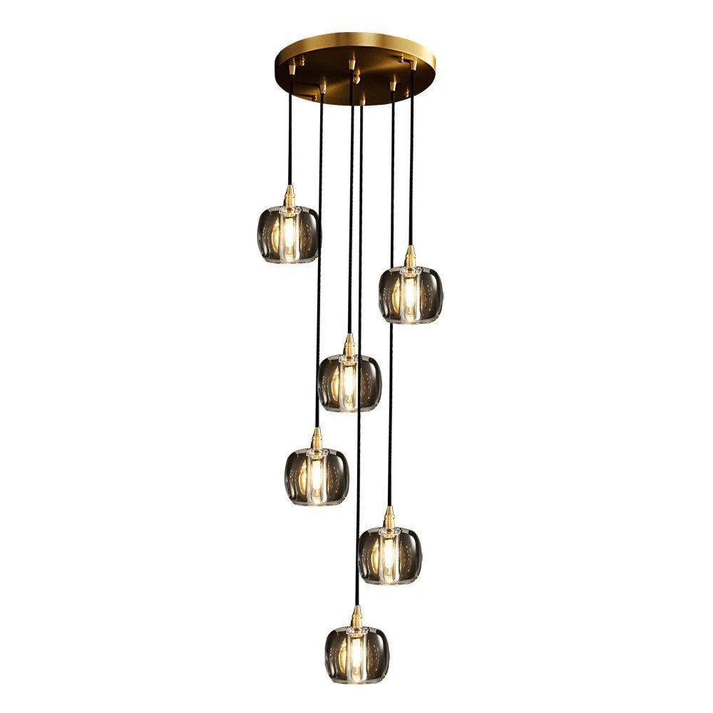 Long Spiral Cubes Crystal Chandelier for Staircase - Cyran Lamps