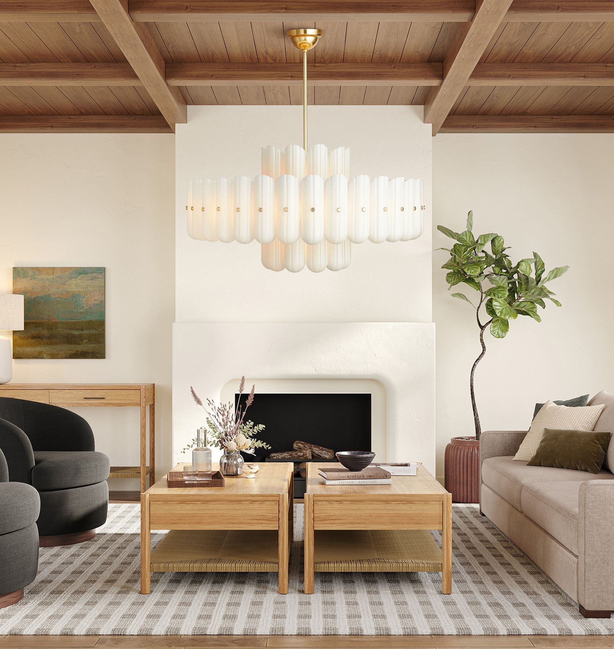 Lorna LED Double Tier Chandelier 25" 35" 46" - Cyran Lamps