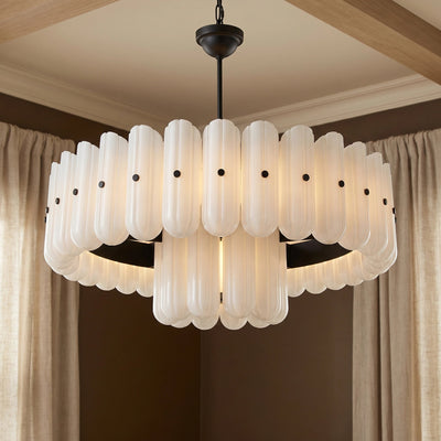 Lorna LED Double Tier Chandelier 25" 35" 46" - Cyran Lamps