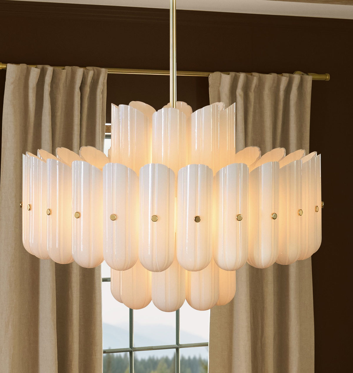 Lorna LED Double Tier Chandelier 25" 35" 46" - Cyran Lamps