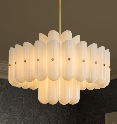 Lorna LED Double Tier Chandelier 25" 35" 46" - Cyran Lamps